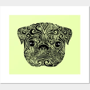 Swirly Pug Posters and Art